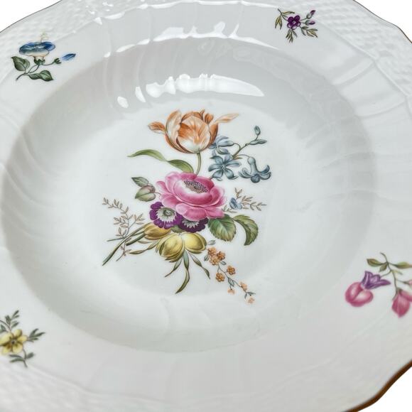 Royal Copenhagen Frijsenborg Large Rim Soup Bowl 1614 Flowers Scalloped Rim - Picture 2 of 13